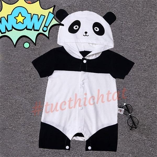 Body hình thú - Gấu trúc (100% cotton)