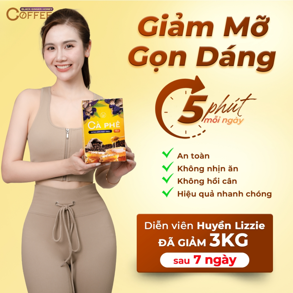 Cà Phê Giảm Cân Gừng Đen Chính Hãng 100%