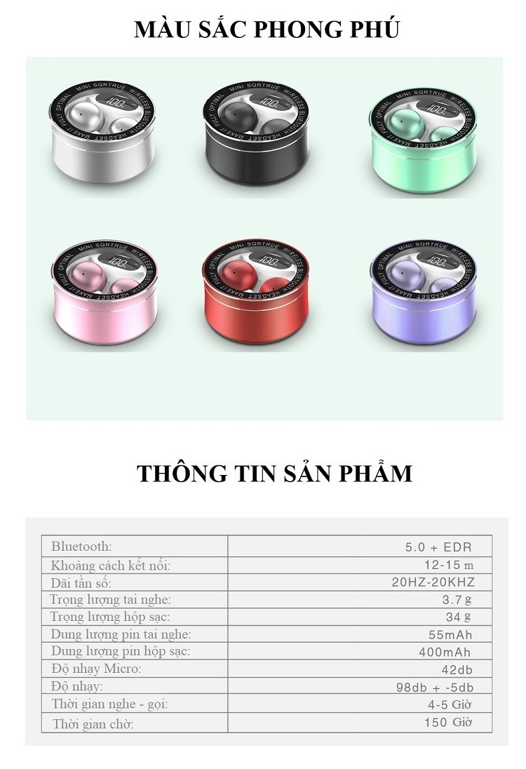 Tai Nghe Bluetooth 5.0 Mini X-26 +EDR