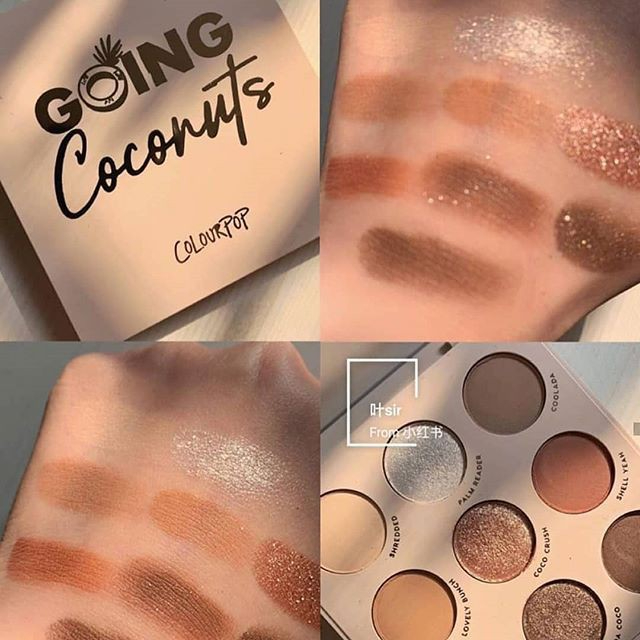 [Bill Mỹ] Bảng Phấn Mắt Colourpop Going Coconuts 9 ô Màu Chống Thấm Nước Lâu Trôi