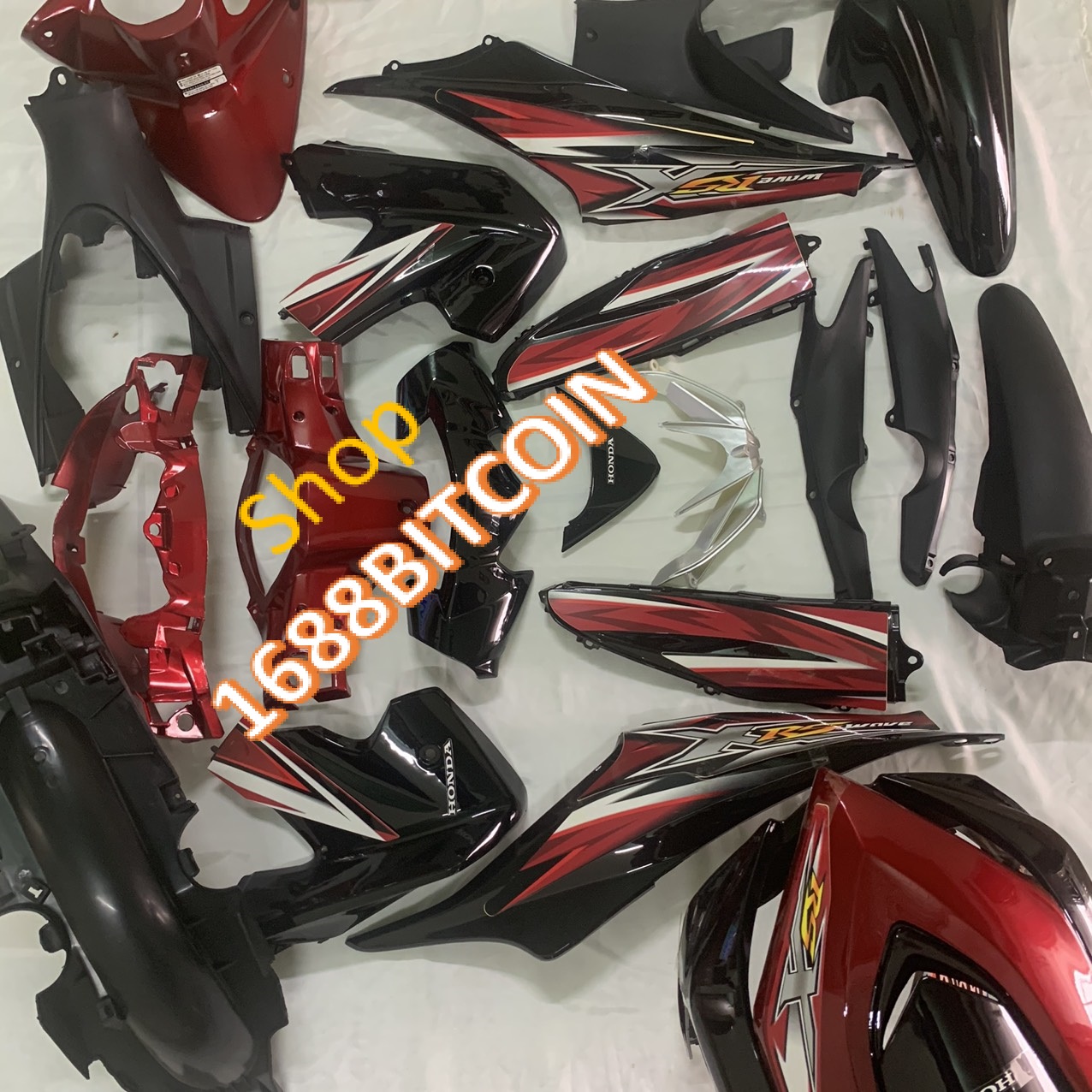 {Tặng kèm tem} Bộ dàn áo xe máy Wave RSX 110 - RSX 2010- 2011 FULL ĐỎ ĐEN