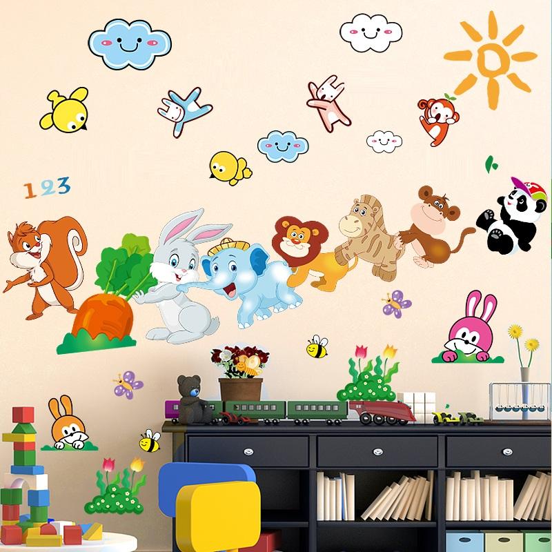 Decal dán tường Thú nhổ cà rốt số 3- T122-kiddecals