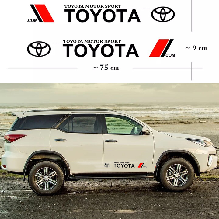 Bộ 2 tem dán cửa xe ô tô Toy