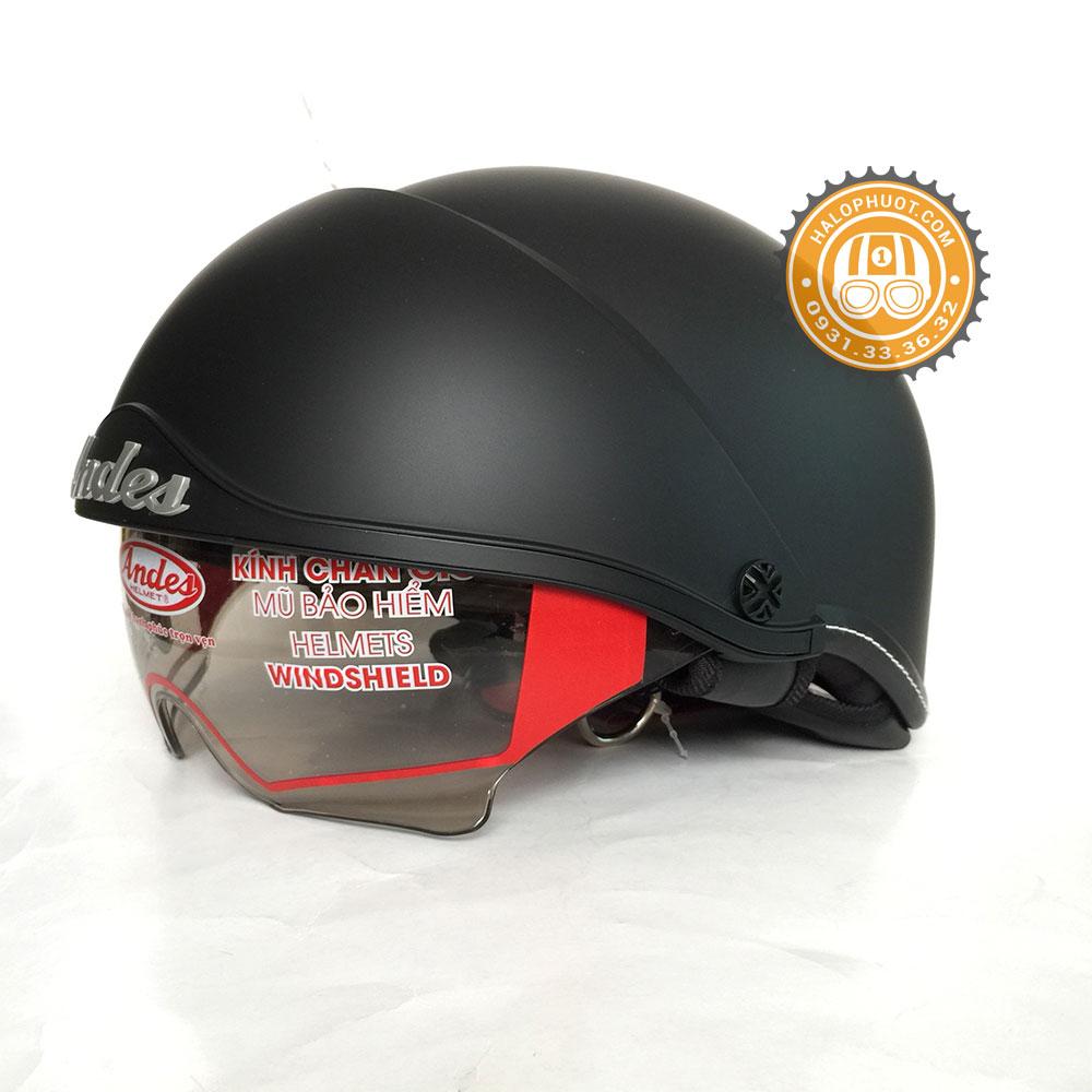 Nón bảo hiểm Andes 139 Kính Âm (Đen Nhám)