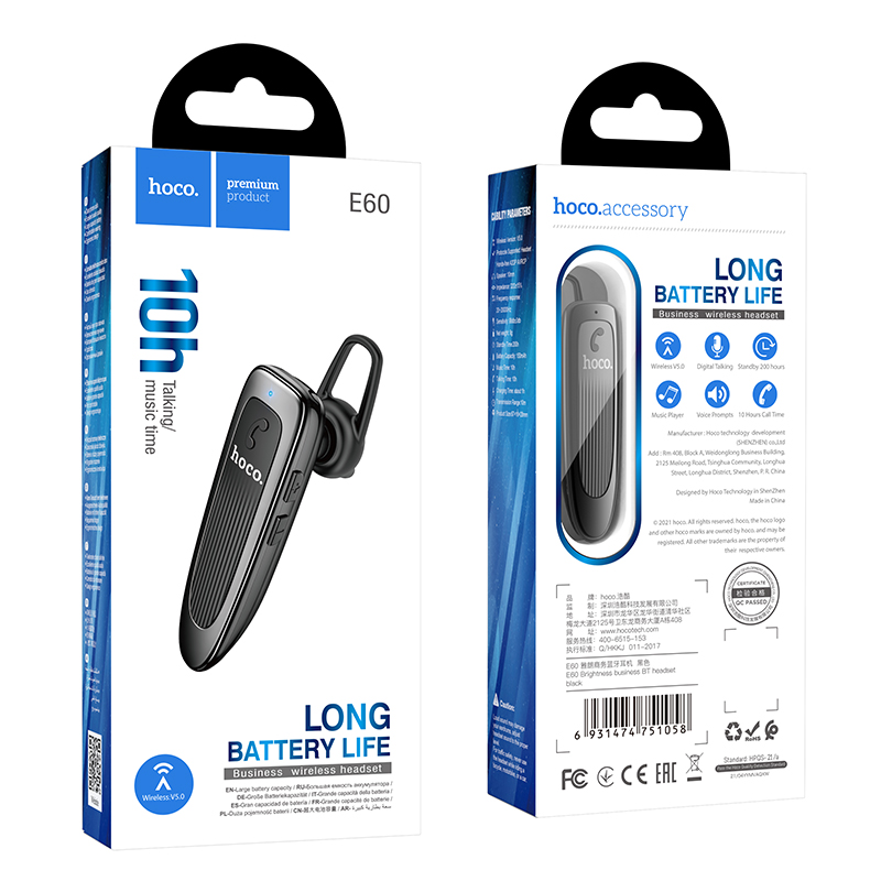 Tai Nghe Bluetooth 1 Tai Hoco E60