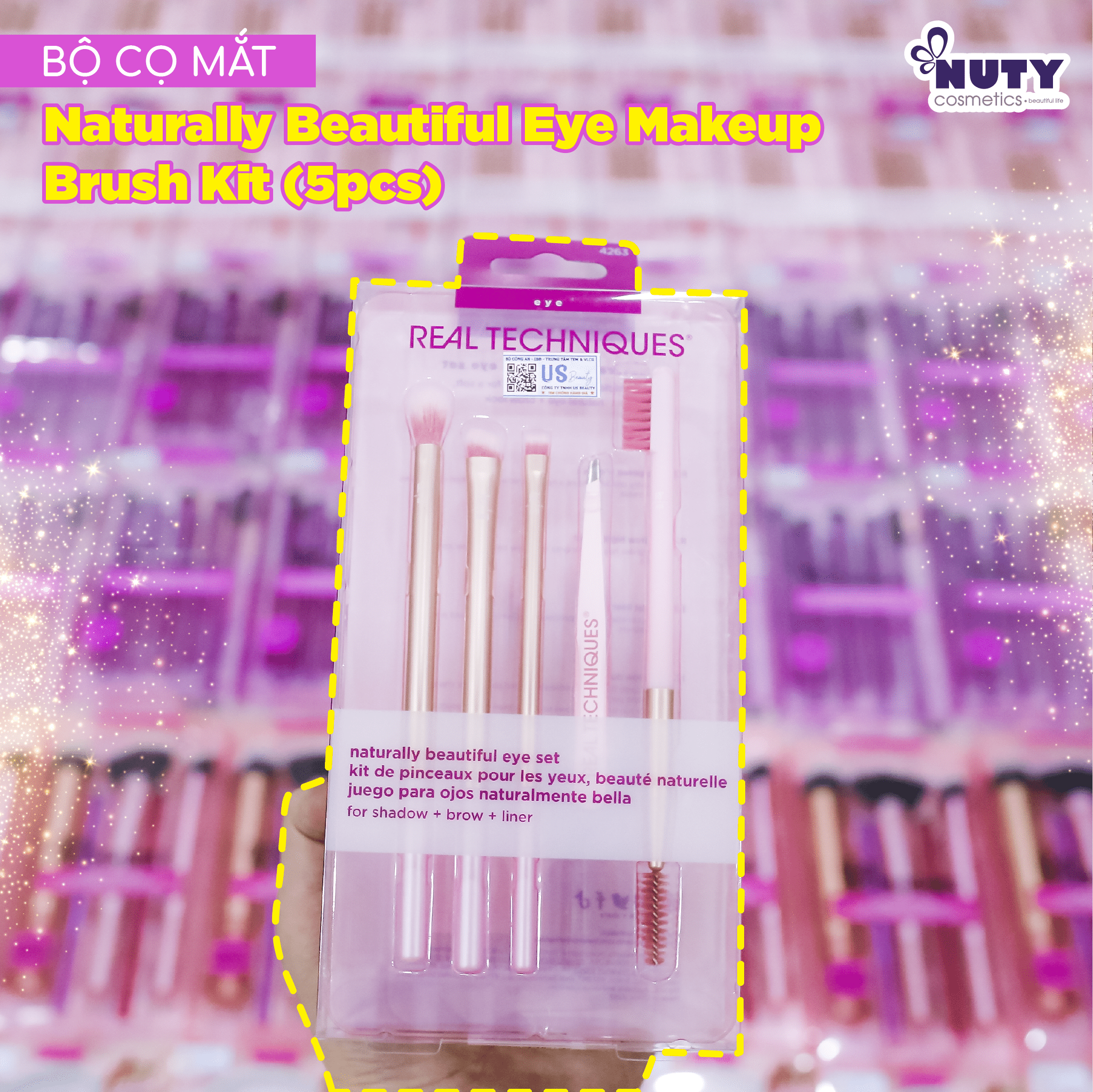 Bộ Cọ Trang Điểm Mắt Real Techniques Naturally Beautiful Eye Makeup Brush Kit (5pcs)