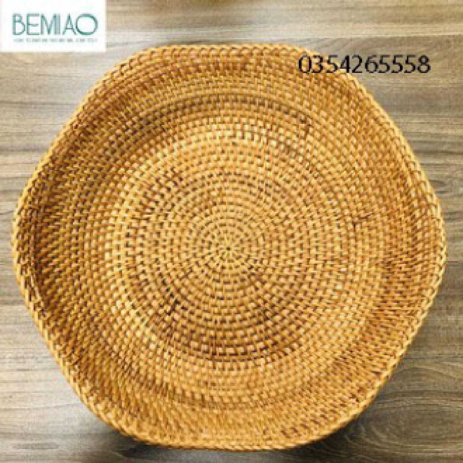 bát mây tròn đựng hoa quả bánh kẹo