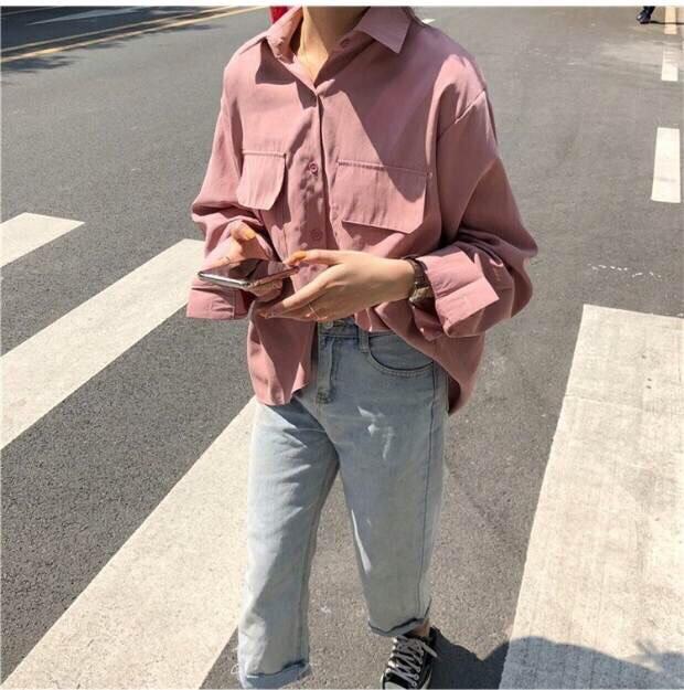 Áo Sơmi Kate Phối 2 Túi Nắp Cực Cá Tính TTS0400