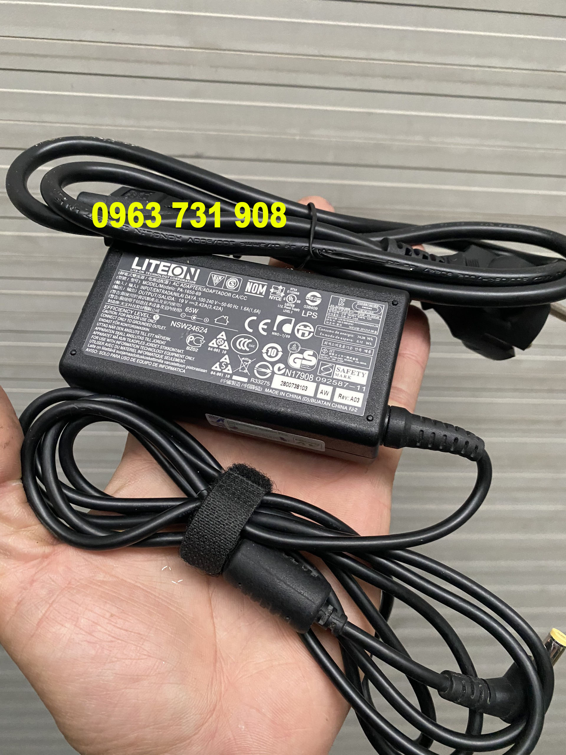 Sạc laptop liteon 19v 3.42a 65w bảo hành 12 tháng