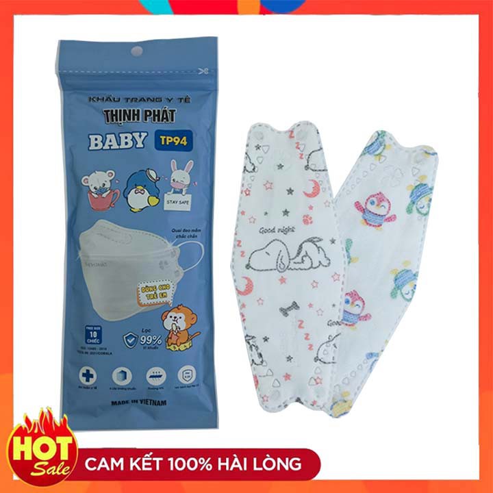 SET 10 CHIẾC KHẨU TRANG 4D KF94 MASK KHÁNG KHUẨN CHO BÉ