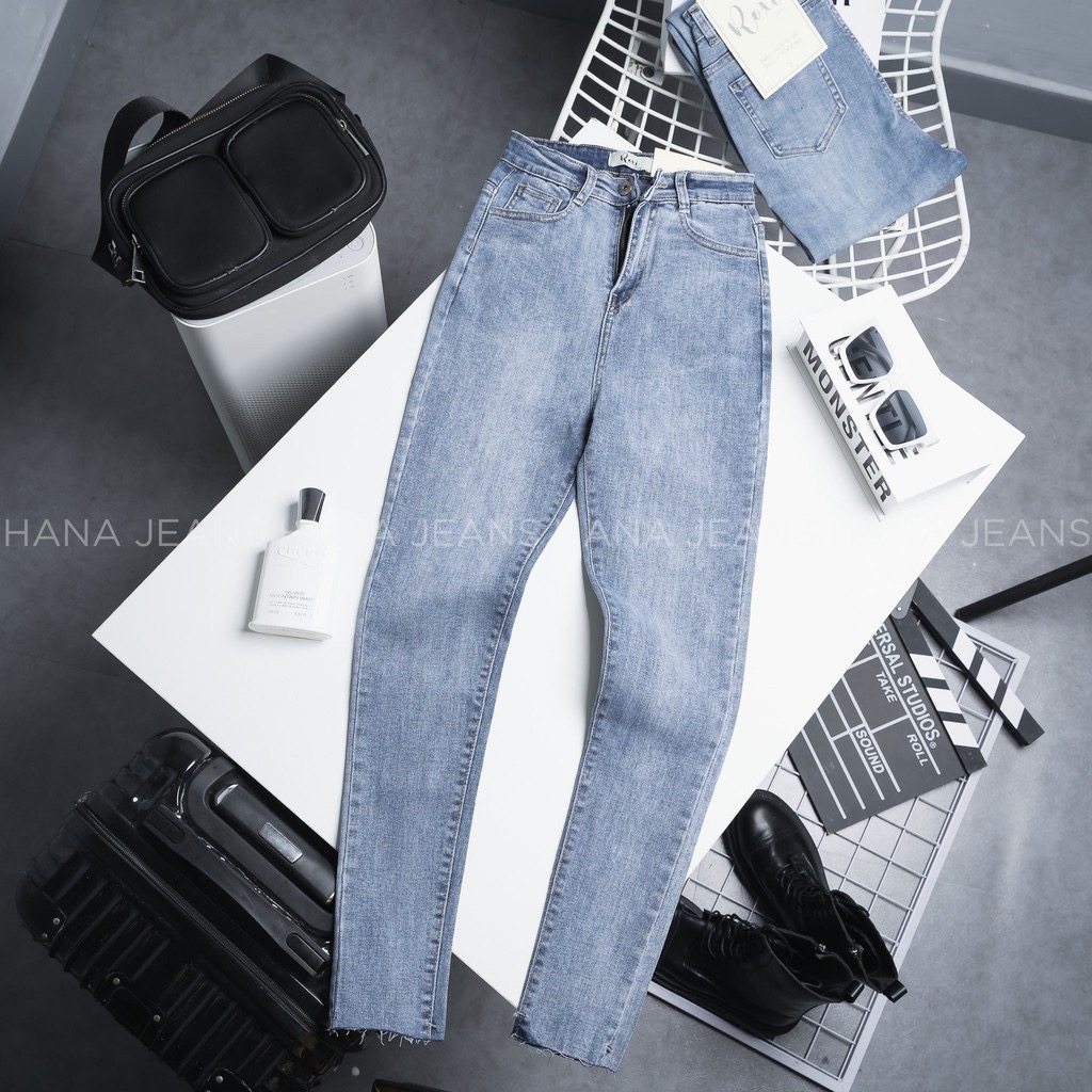 Quần jeans nữ đen muối tiêu co giãn vải đẹp dong phuong fashion