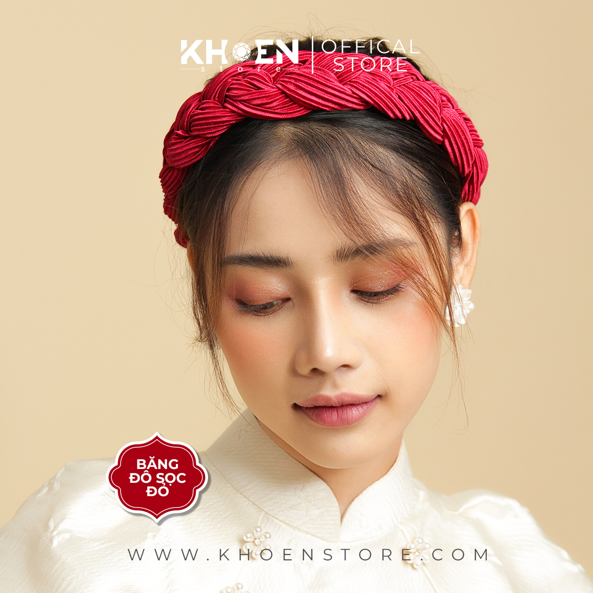 Cài tóc - Băng đô dạng mấn bính sọc xếp li (Nhiều màu) - Khoen Store