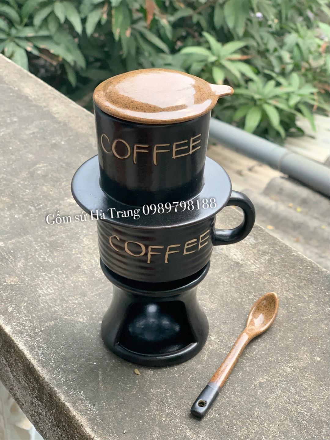 Phin pha càe gốm sứ Bát Tràng liên bếp hâm nóng