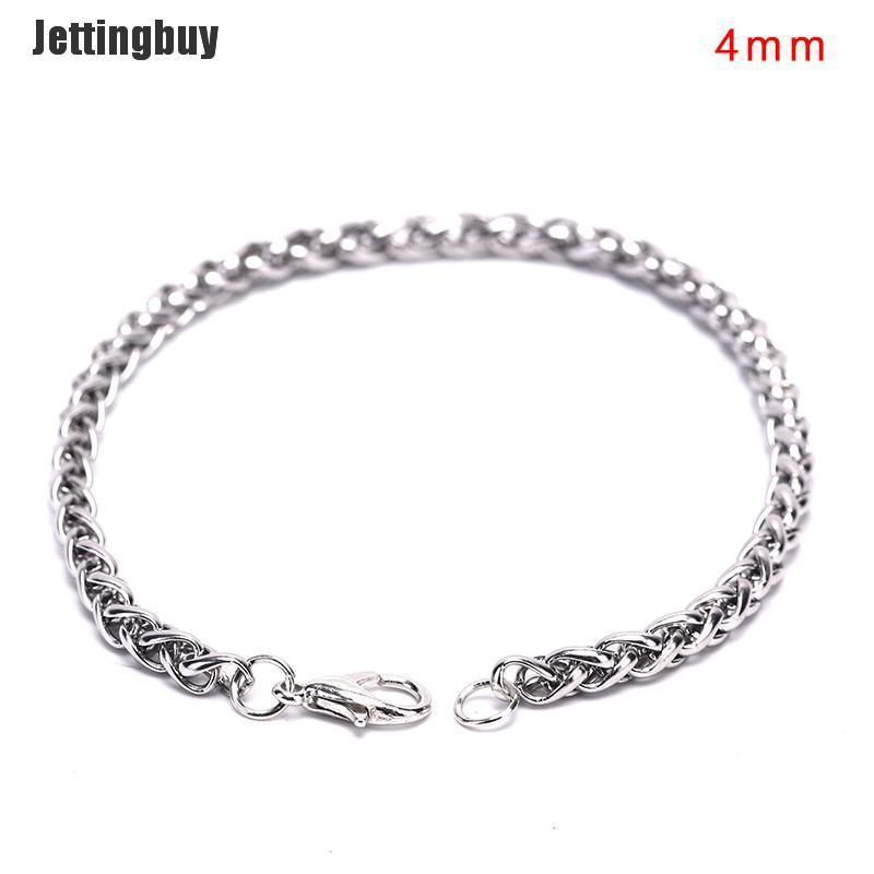 Jettingbuy Silver Men's Stainless Steel Chain Link Bracelet Wristband Bangle Jewelry Punk