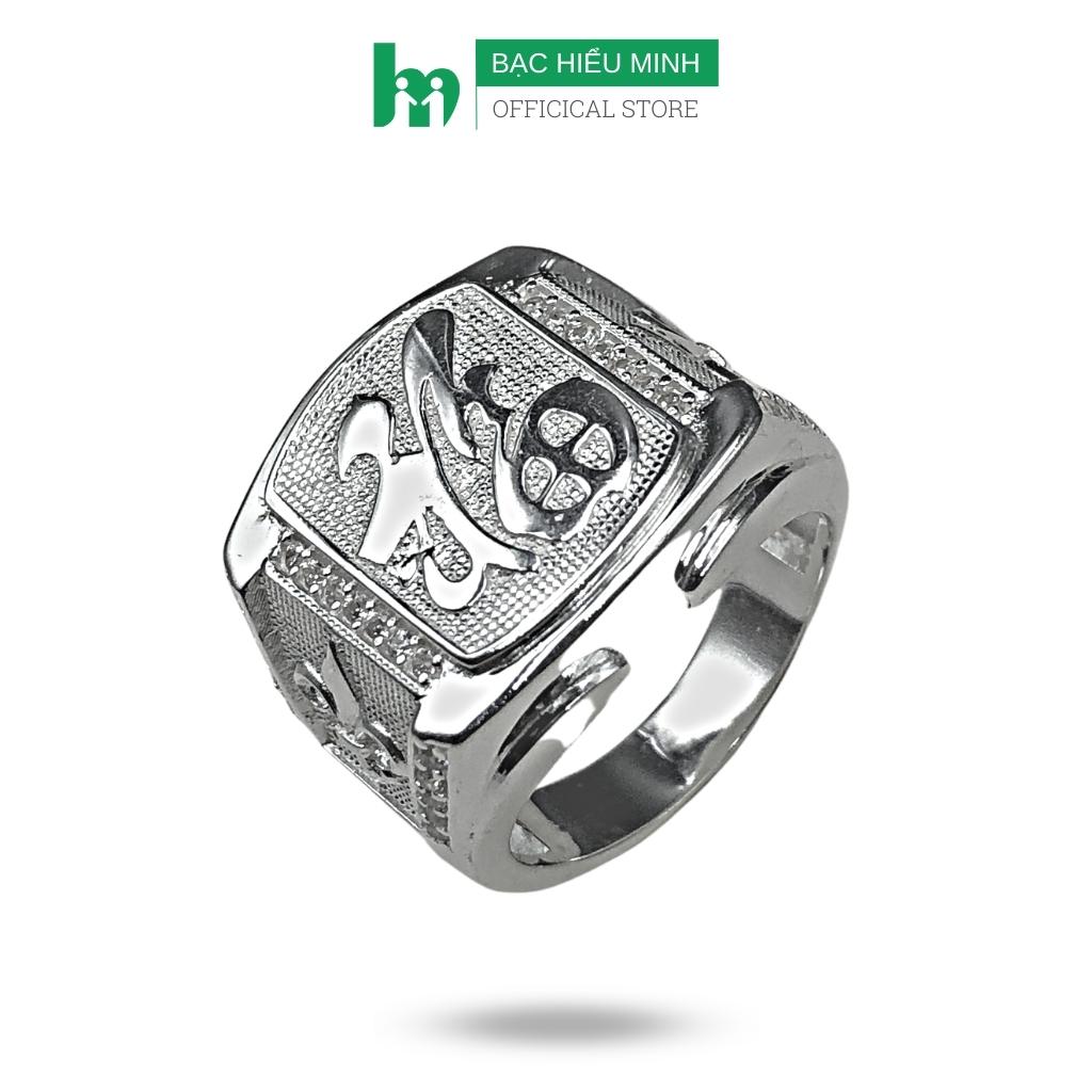 Nhẫn nam bạc ta chữ phúc nam tính bạc hiểu minh na616
