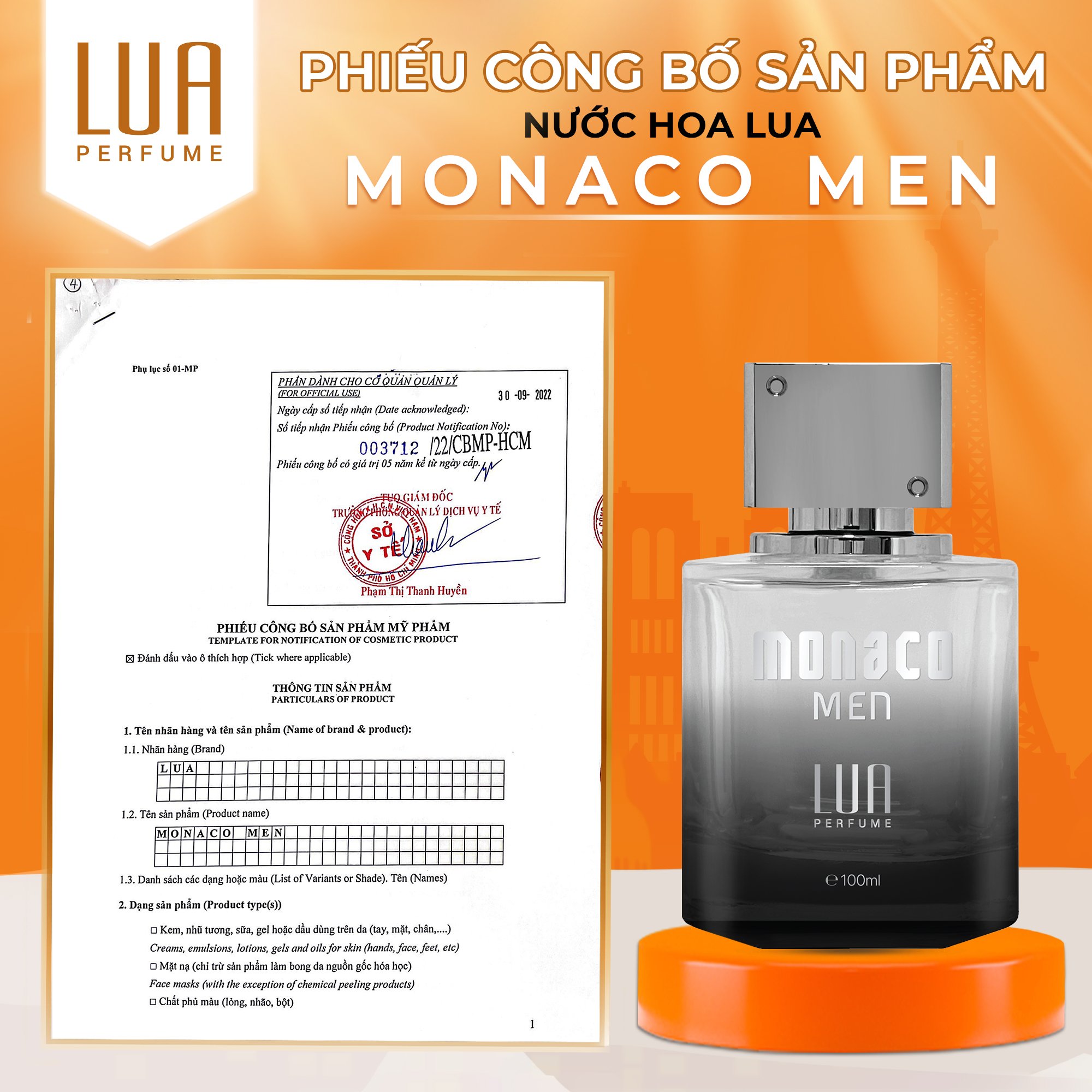 Nước Hoa Nam Monaco Men 100ml LUA Perfume Chính Hãng