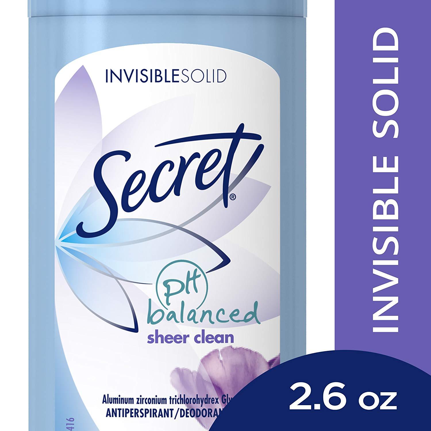 Lăn Khử Mùi Secret Invisible Solid Ph Blanced 73g # Sheer Clean