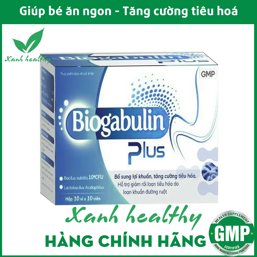 Men tiêu hóa Men vi sinh Biogabulin Plus - bổ sung lợi khuẩn, kẽm và các vitamin giúp bé ăn ngon, tiêu hóa khỏe, giảm rối loạn tiêu hóa, táo bón, tiêu chảy - Hộp100 viên