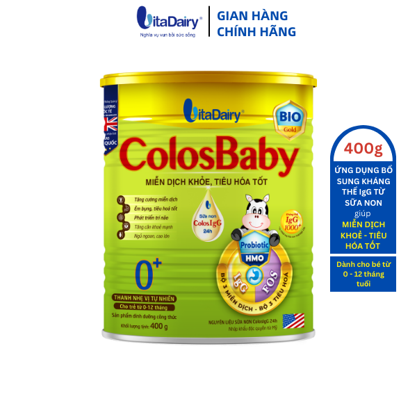 Colosbaby BIO Gold 0+ 400g hỗ trợ tiêu hóa, miễn dịch khỏe cho bé