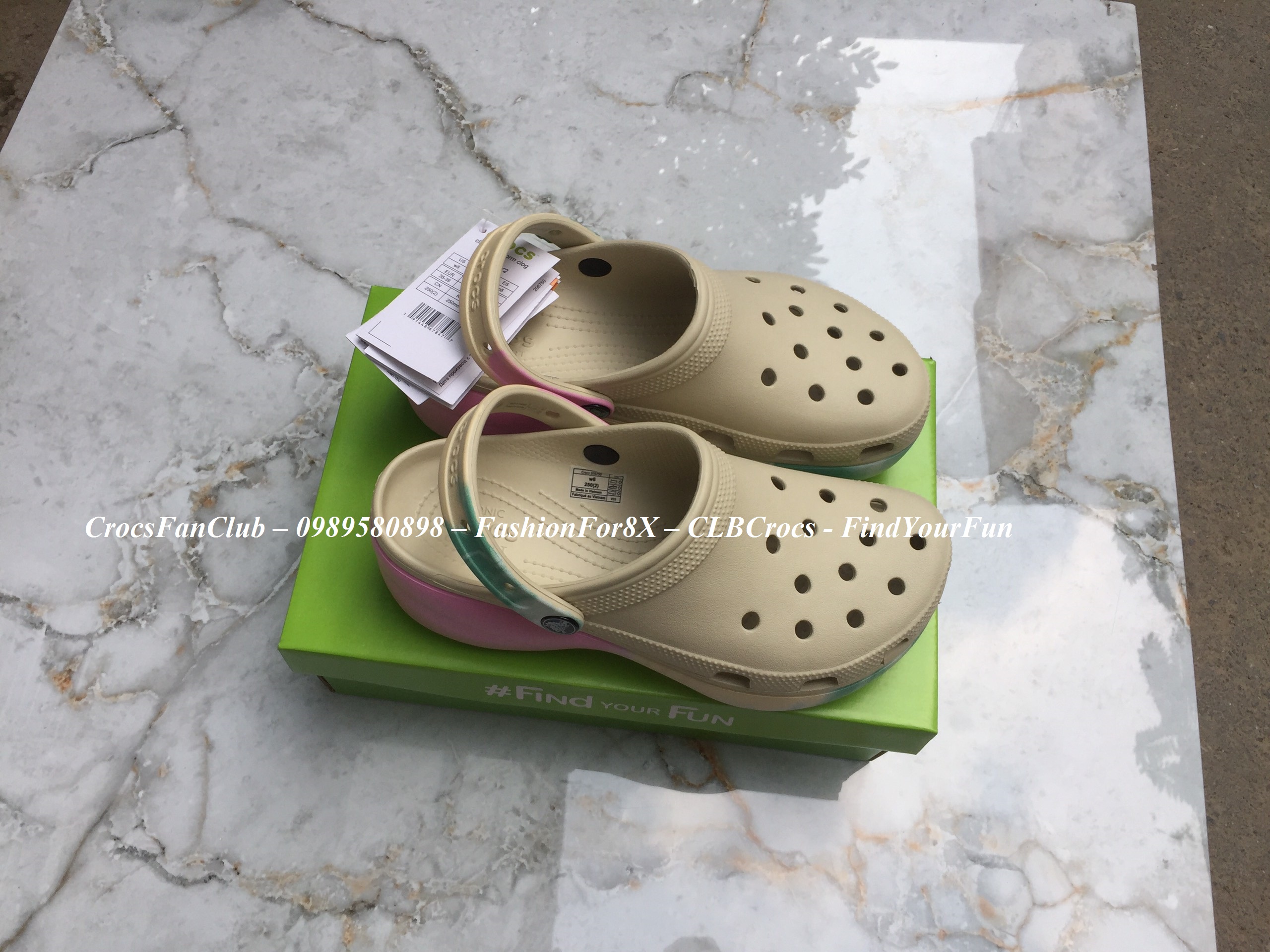 CROCS - Sục classic đế cao gót hồng cho nữ - PB213