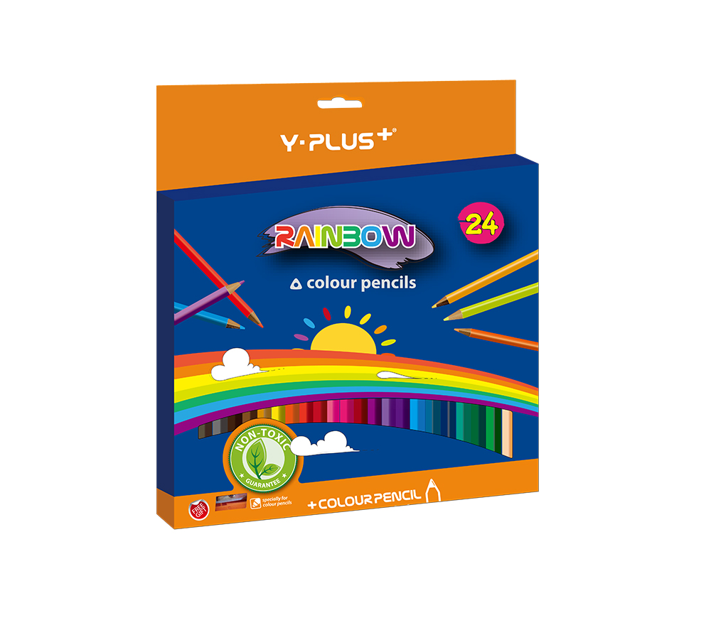 Bút Chì RainBow Hộp Giấy Yplus - PC110412 (24 màu)