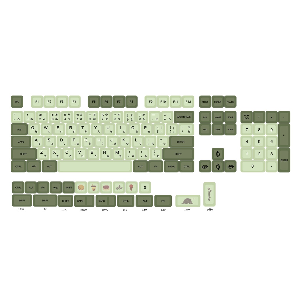 Bộ Keycap PBT nút bàn phím cơ profile XDA Matcha, Eva Red