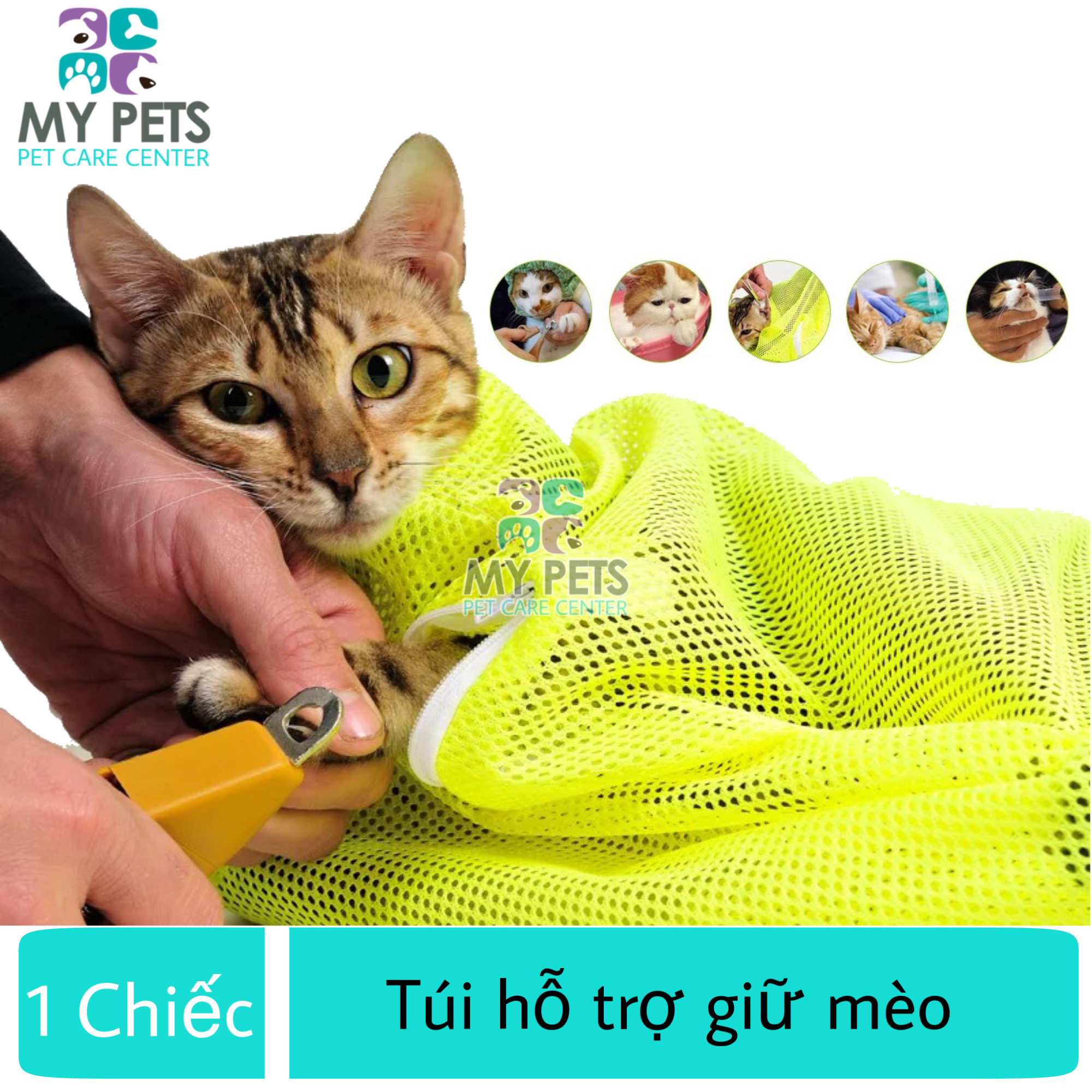 Túi lưới đa năng hỗ trợ giữ mèo tránh bị mèo cào - 1 chiếc