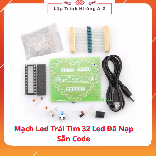 [Lập Trình Nhúng A-Z][G42] Mạch Led Trái Tim 32 Led Đã Nạp Sẵn Code