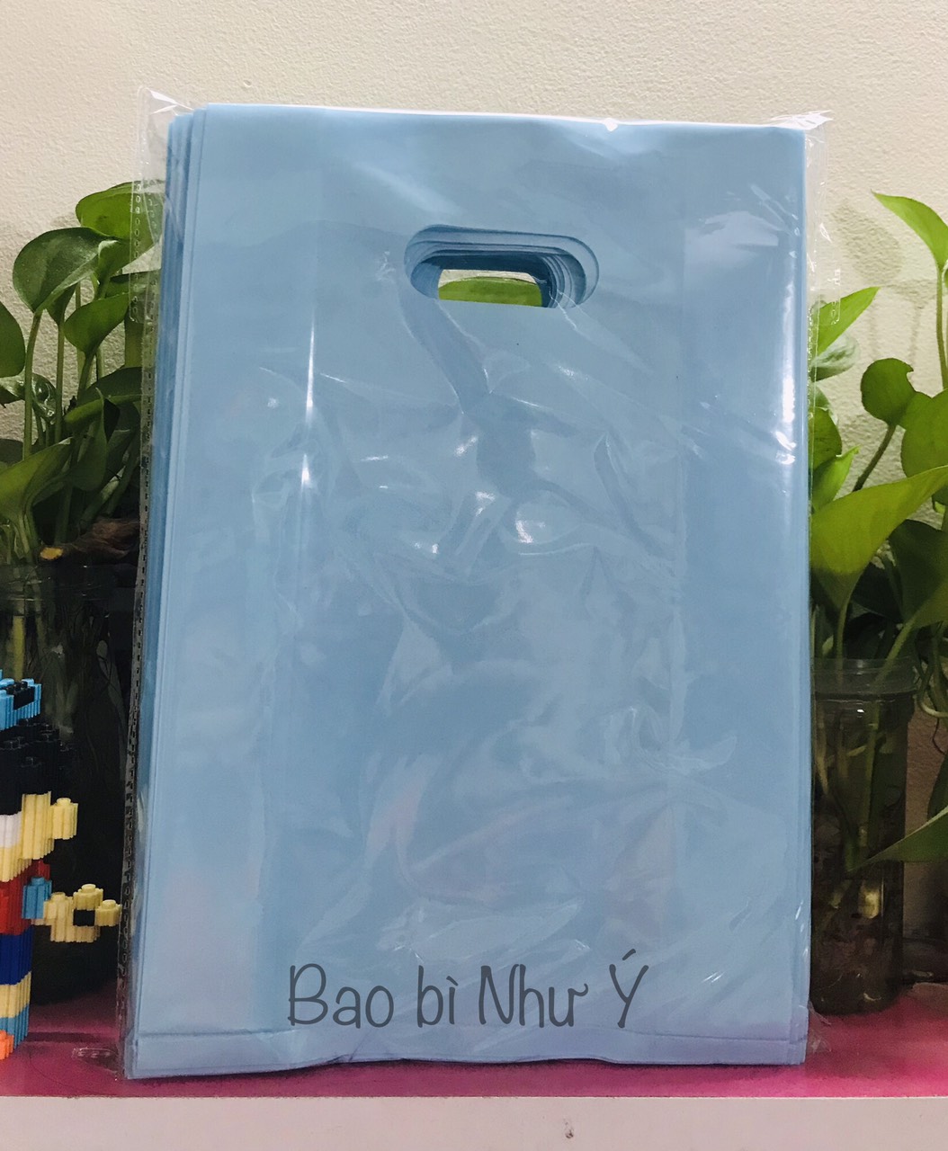 - túi nilon pe bóng dẽo màu xanh ngọc