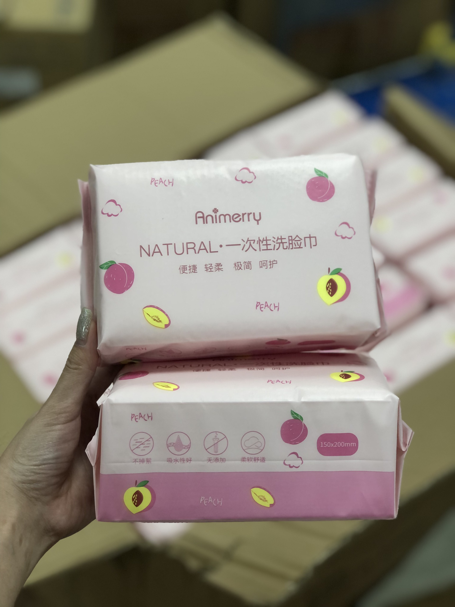 Khăn Khô Đa Năng Dạng Rút Siêu Dai Animery Natural Peach