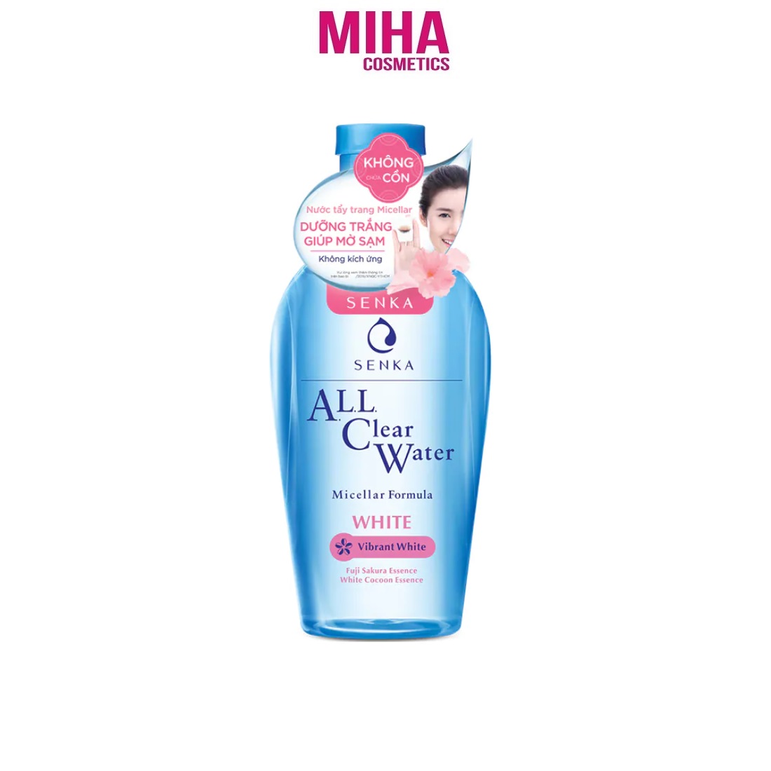 Nước Tẩy Trang Không Cồn Dưỡng Trắng Senka A.L.L Clear Water White 230ml