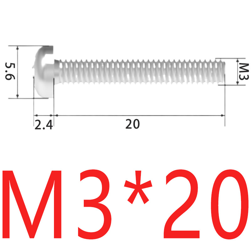 Vít pake đầu tròn inox 304 size M3 M4 M5 10 Con