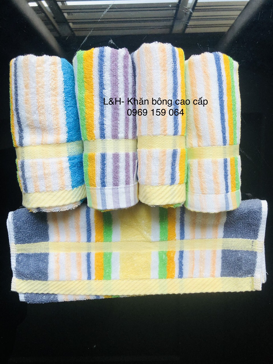 Khăn mặt kẻ tex tân thịnh, kt 30x50cm