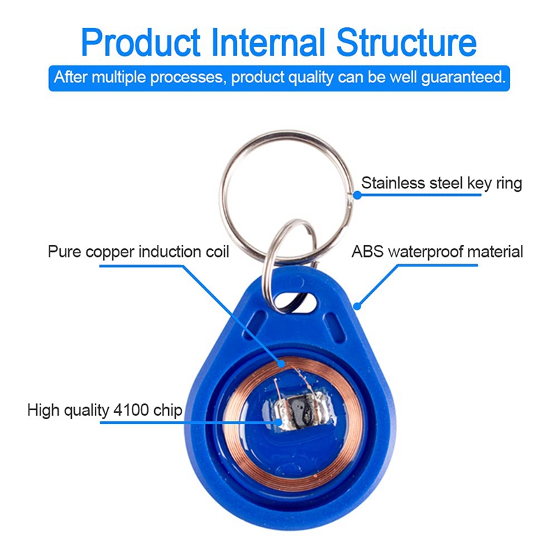 50Pcs 125 Khz Proximity ID Card RFID Keyfob Access Control Key for Door Entry Access Control System TK4100