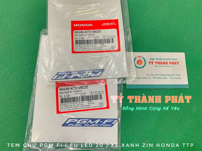 Tem Chử PGM Fi ( Future 20 Led ) xe Xanh (Miếng)