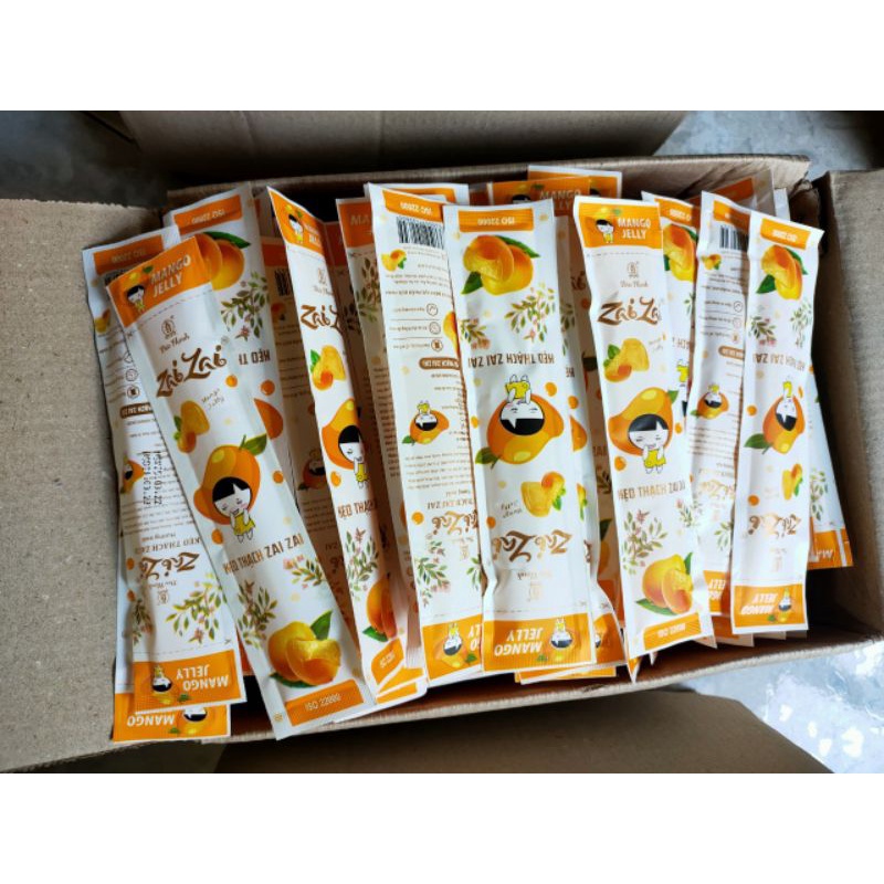 Combo Thạch Zaizai Đức Hạnh 2 gói dài vị cam Bee Food s23