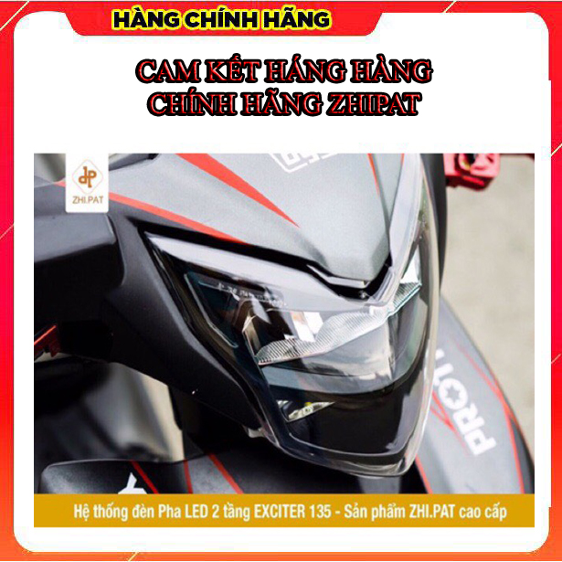 Đèn Led 2 tầng ZHIPAT cho Exciter 135 (chóa màu trắng xi, đen khói)