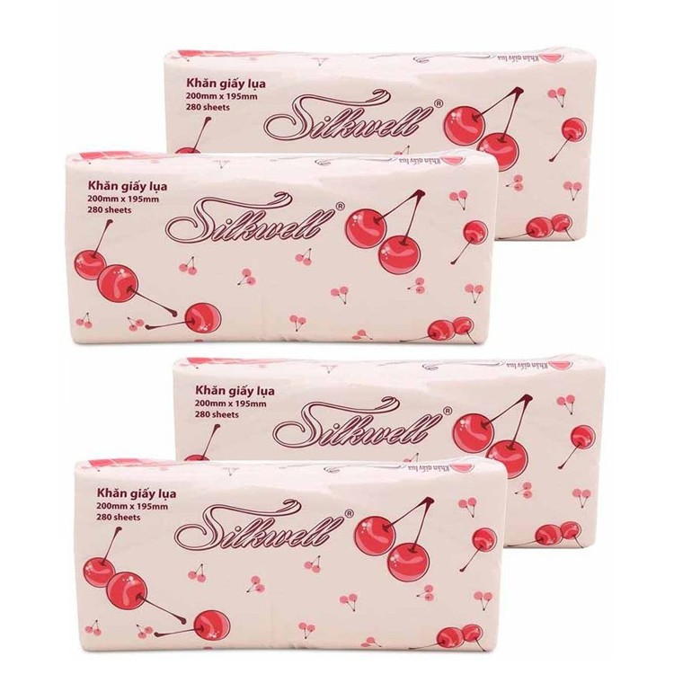 [SIÊU RẺ] COMBO 4 BỊCH GIẤY RÚT SỢI SILKWELL CAO CẤP 280 TỜ/BỊCH