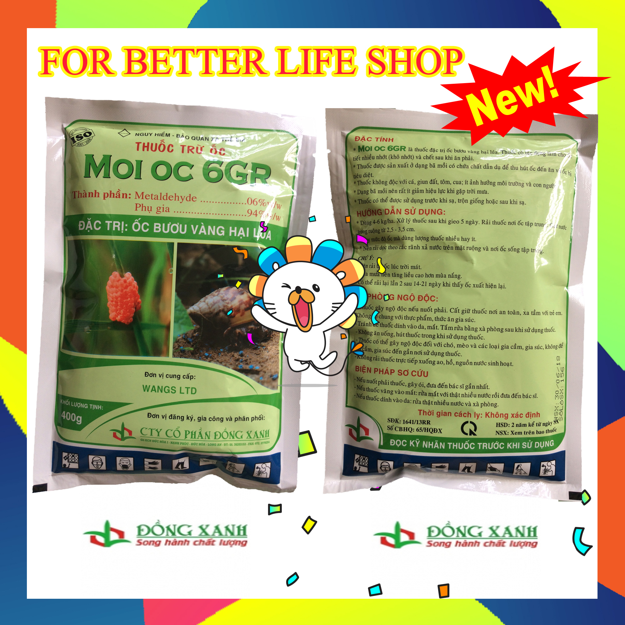 Th uốc trừ ốc MOI OC 6GR (Gói 400gram) - Th uốc diệt ốc