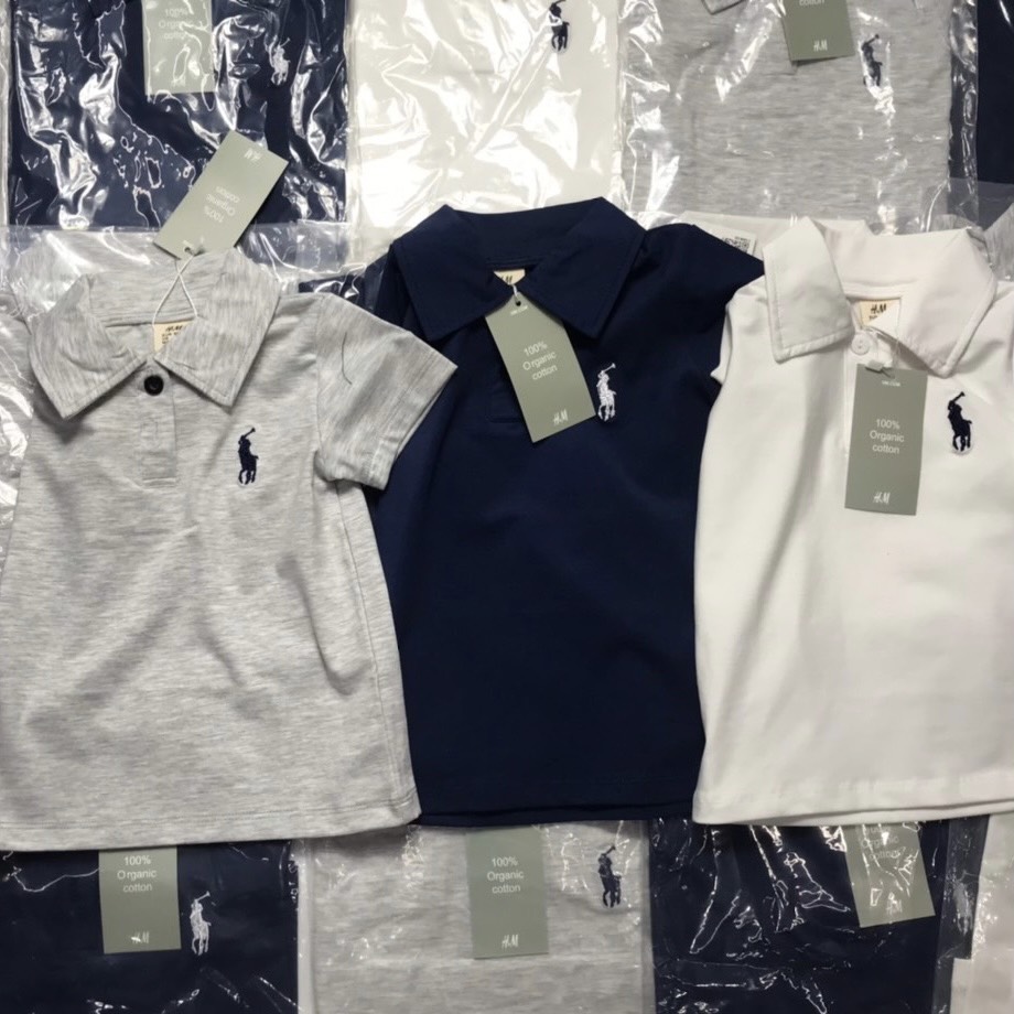 Áo thun có cổ HM bé trai size 1-6 tuổi