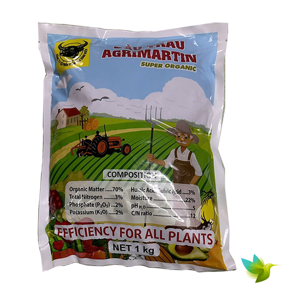 Phân Bón Hữu Cơ Đầu Trâu Agrimartin - Super Organic - #045A# - 1kg