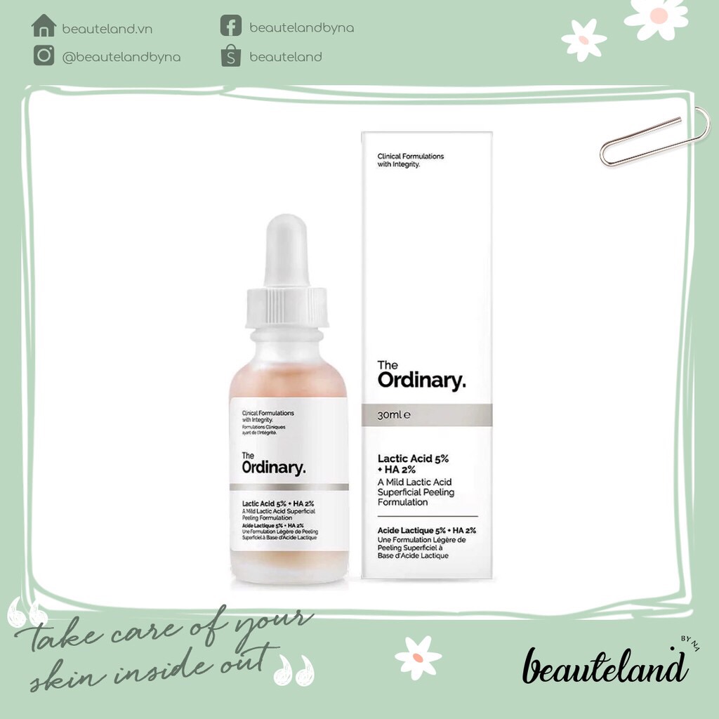 Serum tẩy da chết, mờ thâm The Ordinary Lactic 5% + HA
