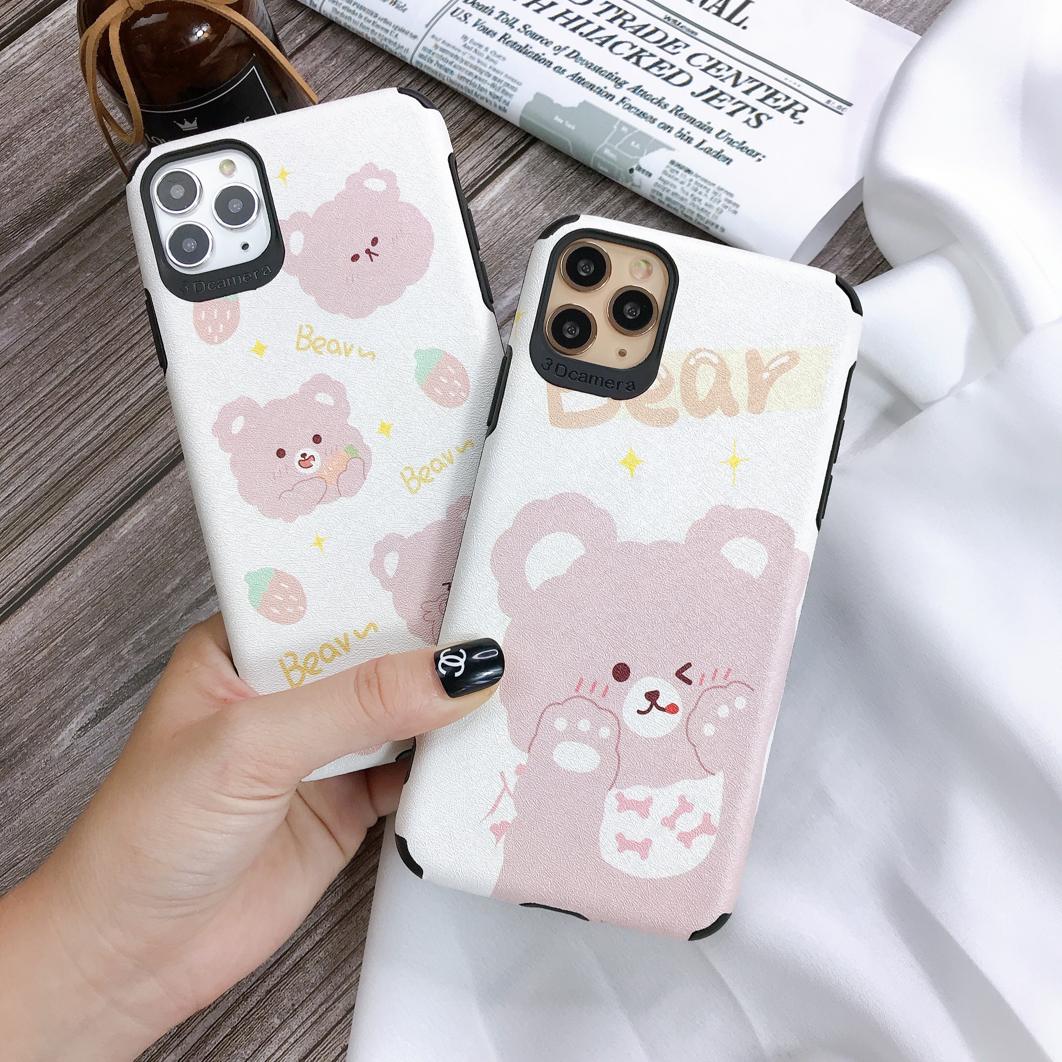 Ốp Lưng Da IMD Cute Bear