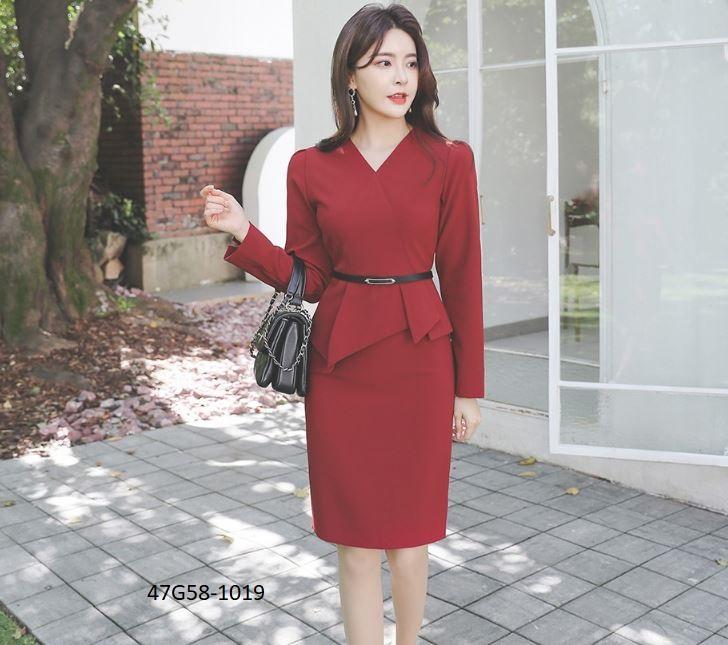 G58-1019 ĐẦM PEPLUM CÔNG SỞ CAO CẤP HÀNG ĐẸP