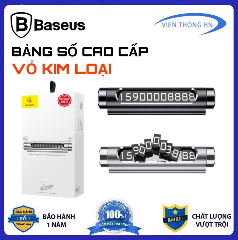 Bảng ghi số điện thoại cao cấp vỏ kim loại trên oto baseus acnum 01 - Biển báo số điện thoại đặt taplo oto xe hơi