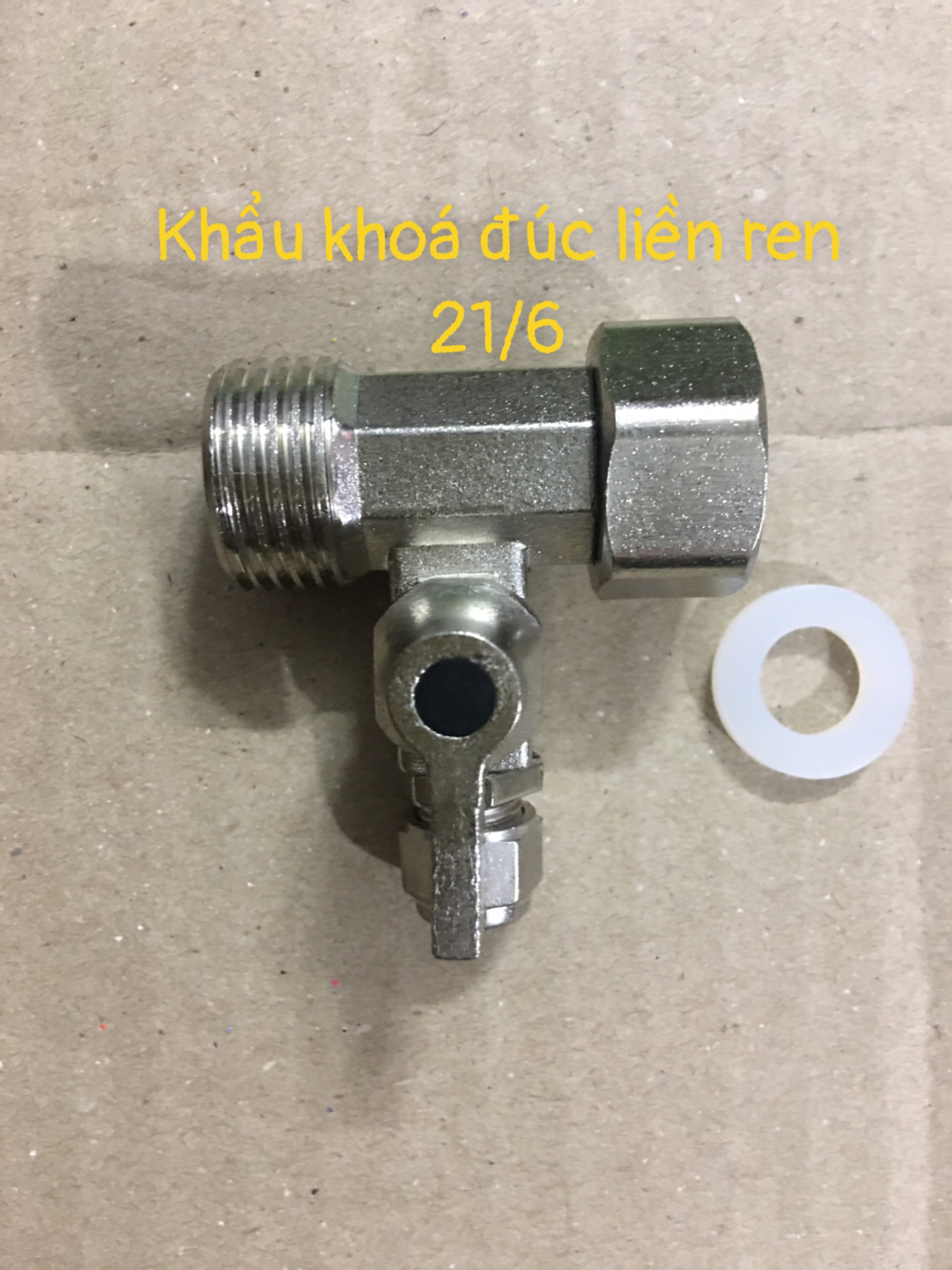 (HCM) Khóa Cấp Nước Đúc Liền Ren 21 Dây 6mm (Van Khóa Máy Lọc Nước)