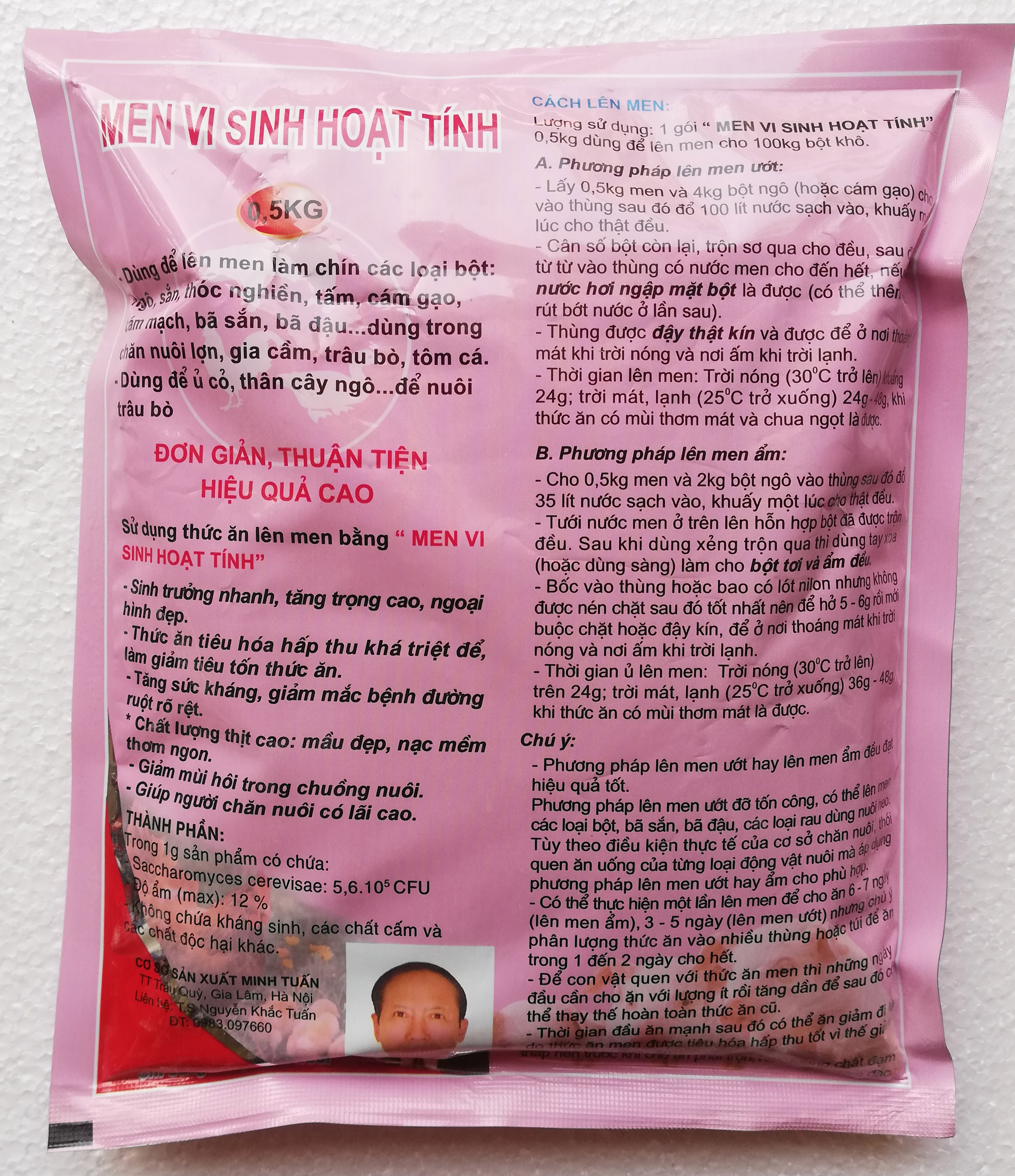 3 gói Men ủ vi sinh hoạt tính 500g
