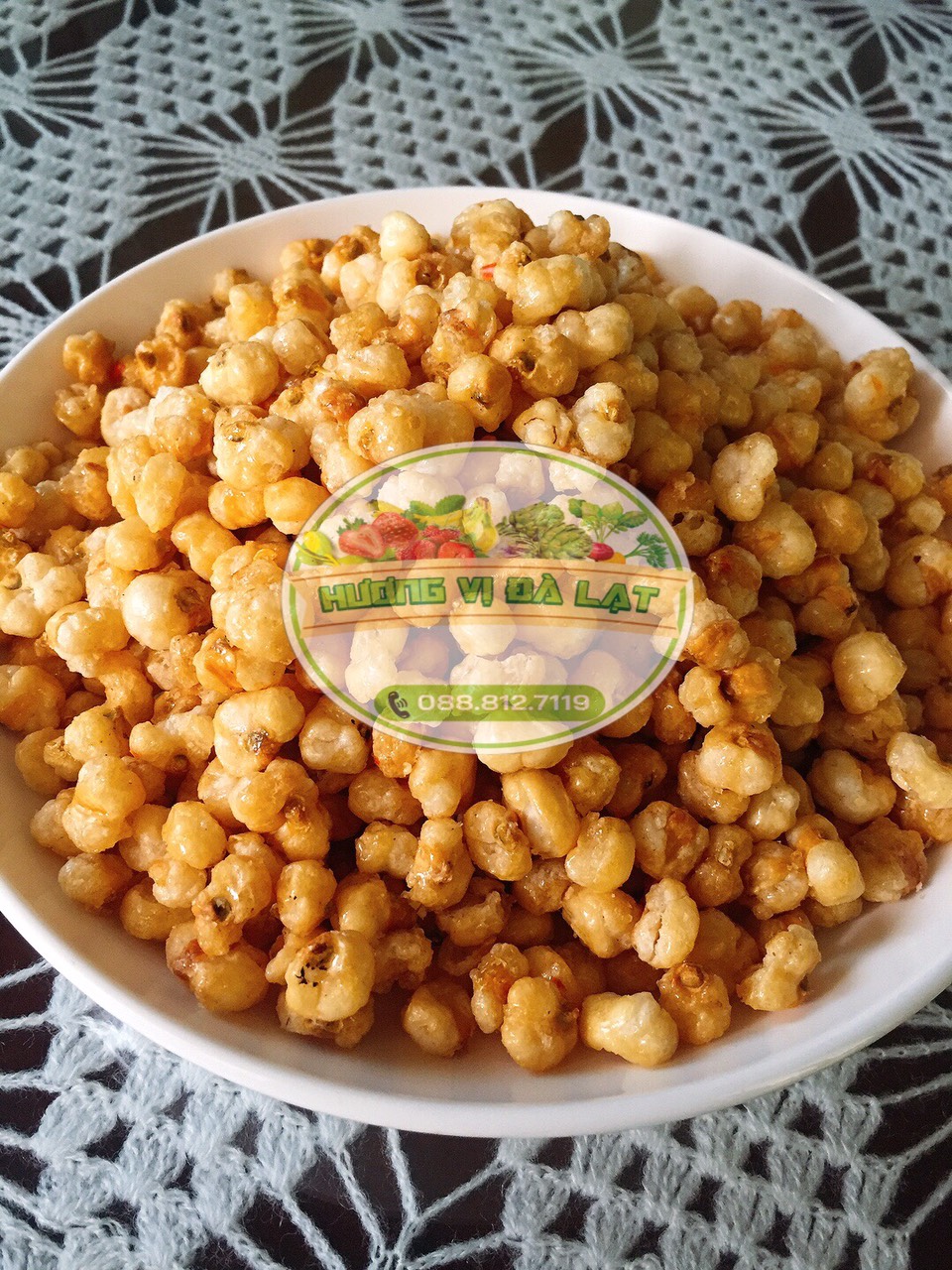 1KG Bắp sấy tỏi ớt (giòn - ngon - đậm vị) - đặc sản Đà Lạt