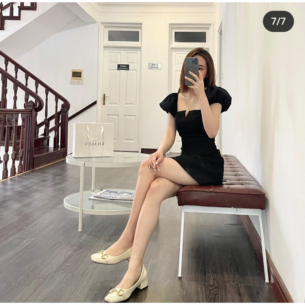 ĐẦM TRỄ VAI TAY BỒNG ĐEN