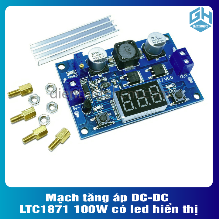 LTC1871 Mạch tăng áp DC-DC 100W có led hiển thị